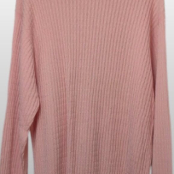Alex Cannon  Pink Ribbed Women's Sweater Crew Neck 100% Cotton Women's Large - Picture 4 of 14
